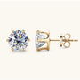 Galaxy Moissanite Solitaire Stud Earrings - Gold