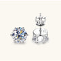 Galaxy Moissanite Solitaire Stud Earrings - Silver