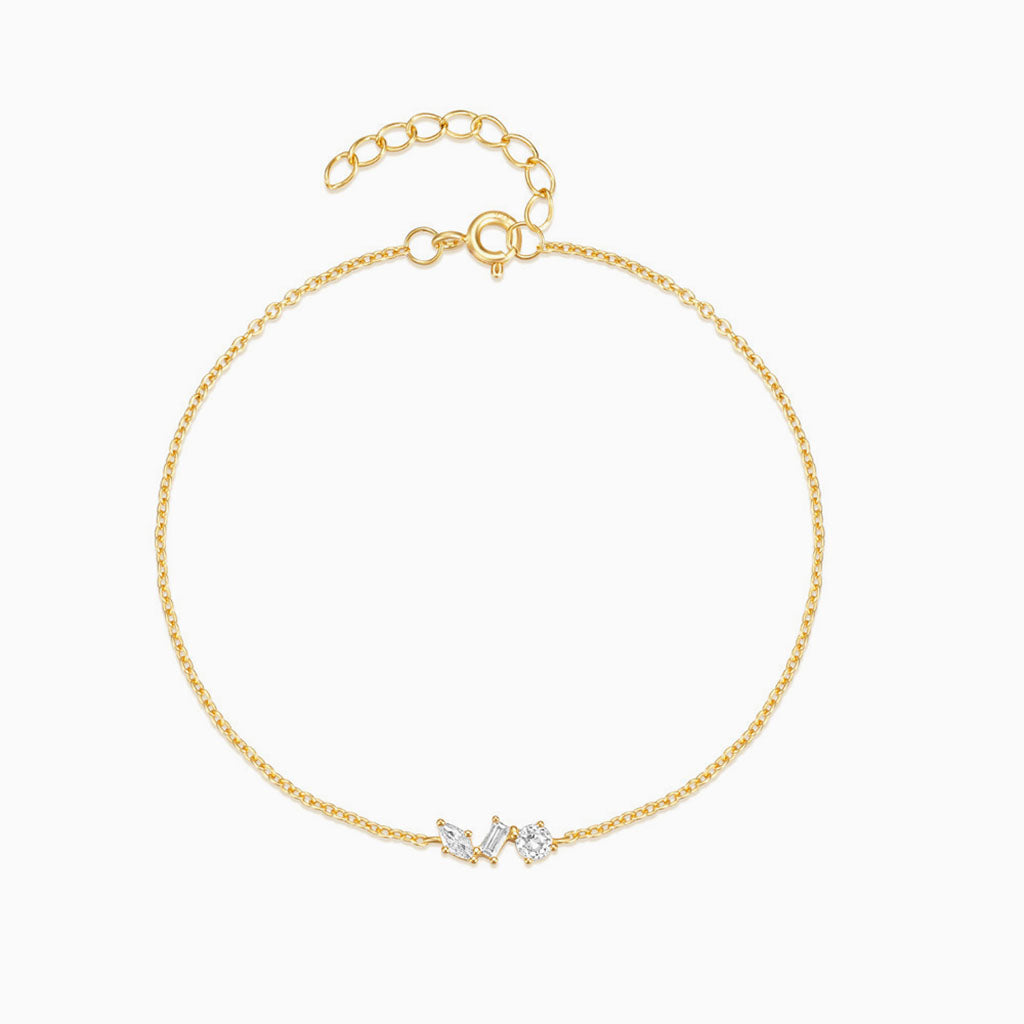 Geometric Trio Diamond Bracelet - Gold