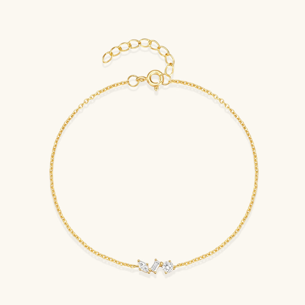 Geometric Trio Diamond Bracelet - Gold