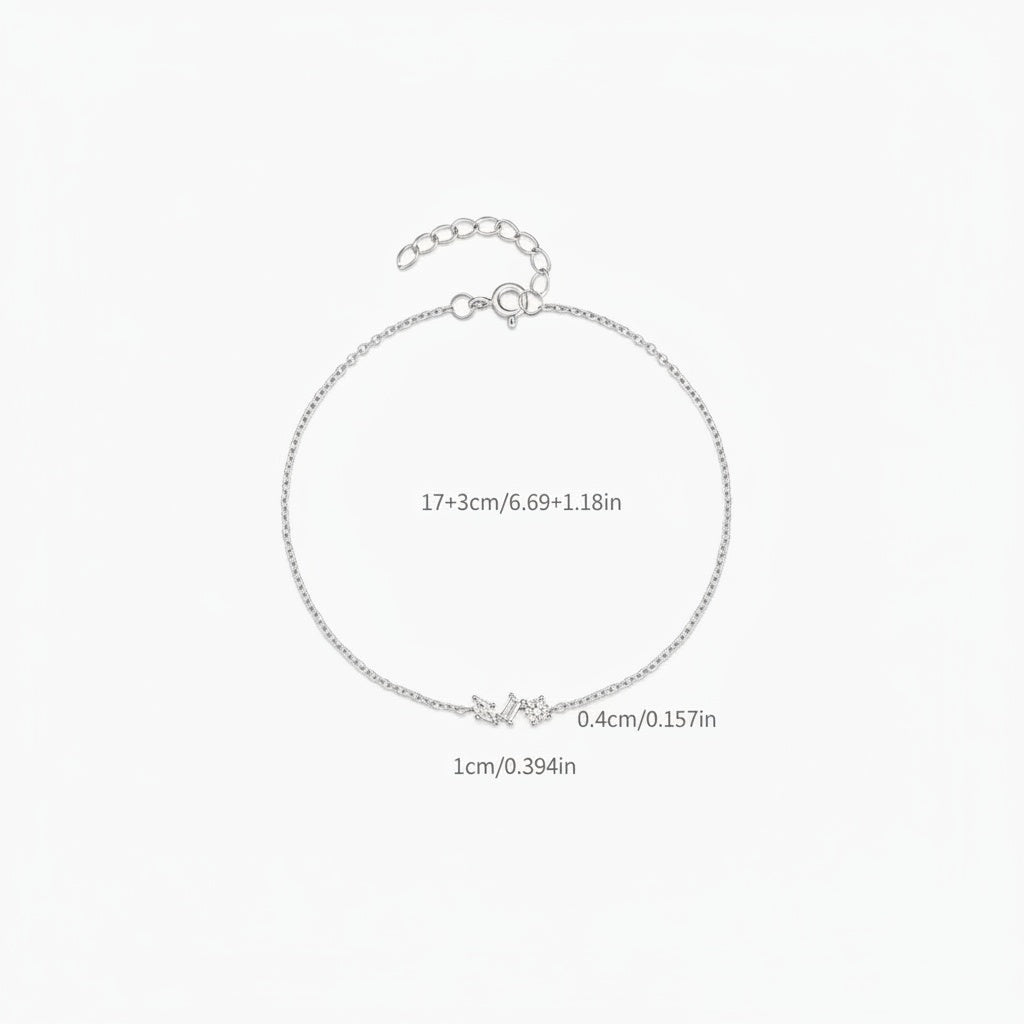 Geometric Trio Diamond Bracelet - Silver