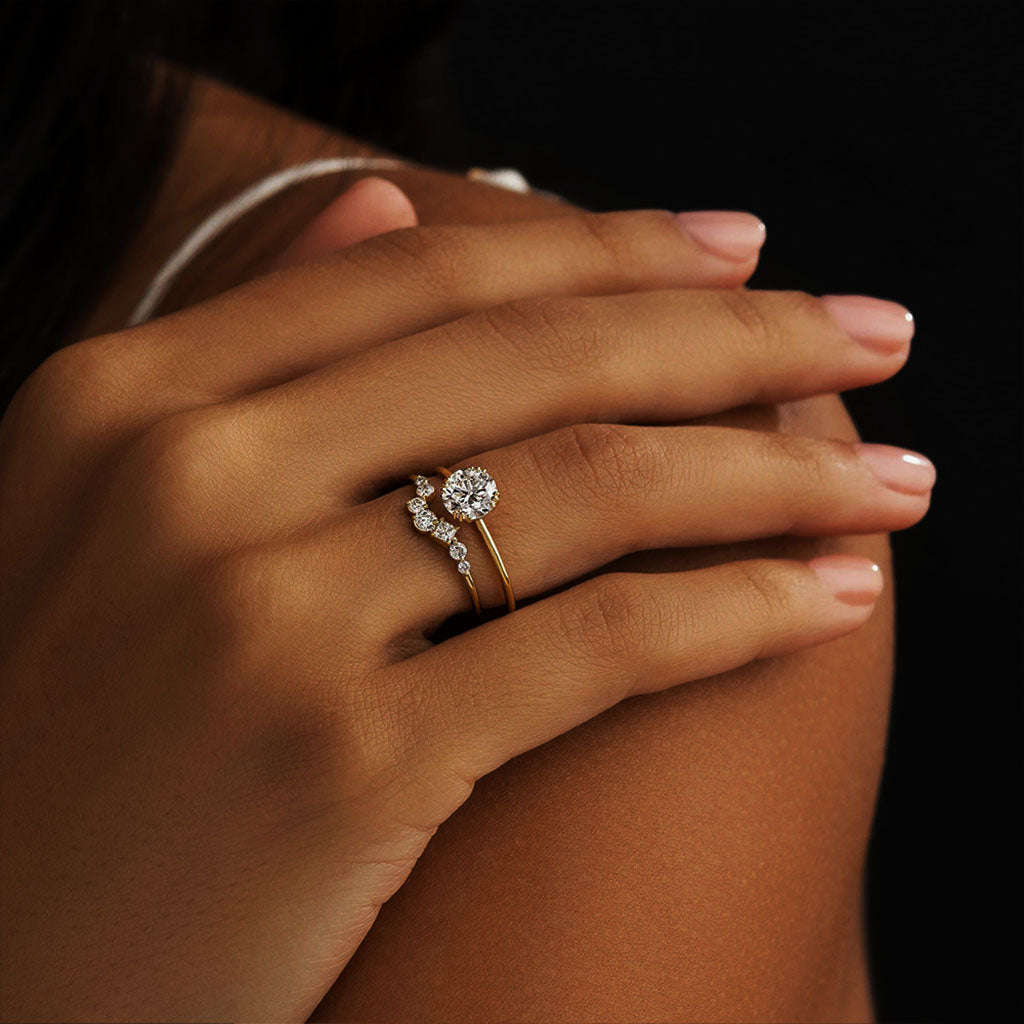 Glimmer Round Diamond Solitaire Ring - Gold