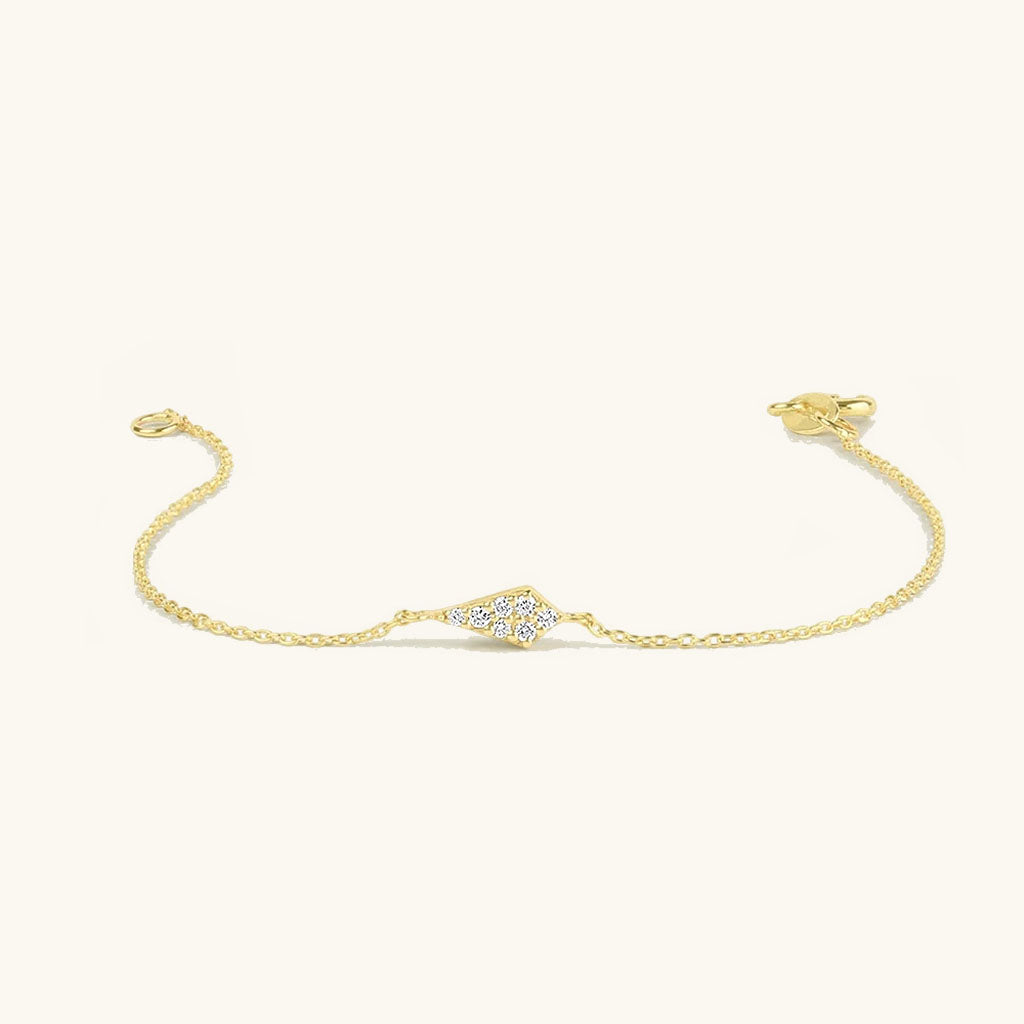 Glitter Diamond Kite Bracelet - Gold