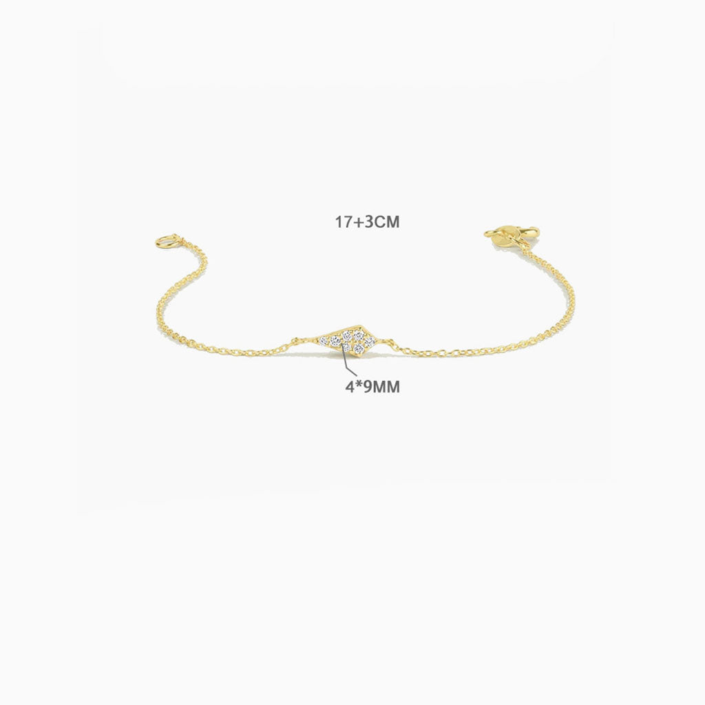 Glitter Diamond Kite Bracelet - Gold