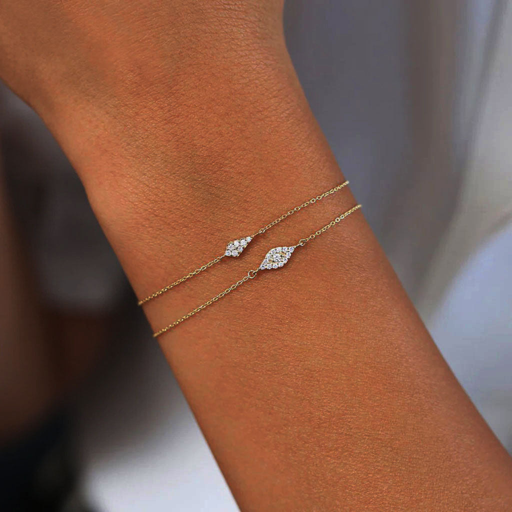 Glitter Diamond Kite Bracelet - Gold
