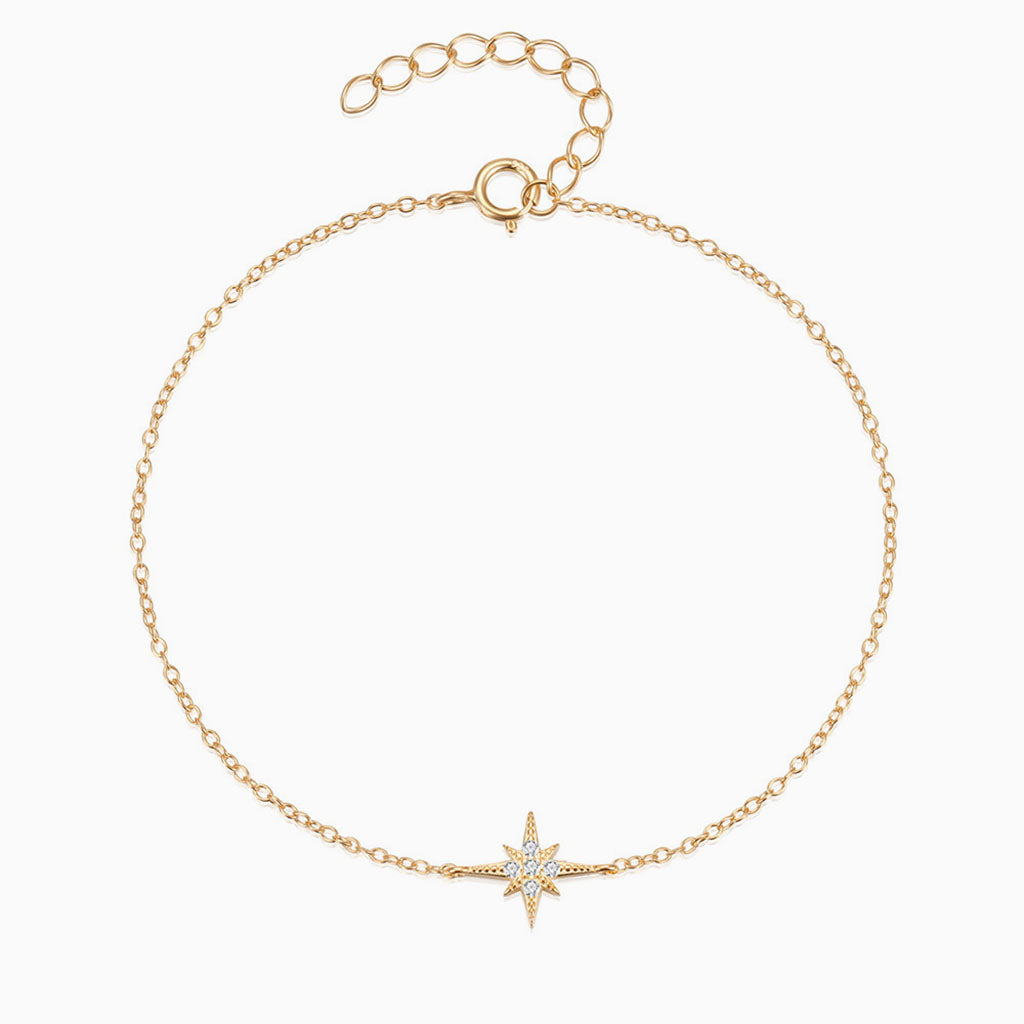 Glitter Diamond North Star Bracelet - Gold