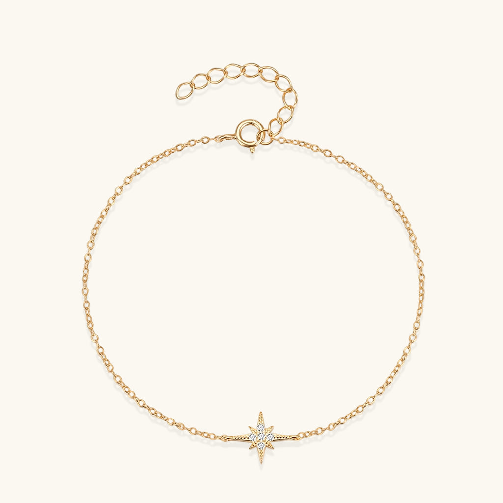 Glitter Diamond North Star Bracelet - Gold