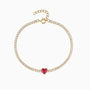 Glitter Heart Diamond Tennis Bracelet - Gold