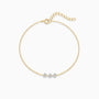 Glitter Trio Diamond Anklet - Gold
