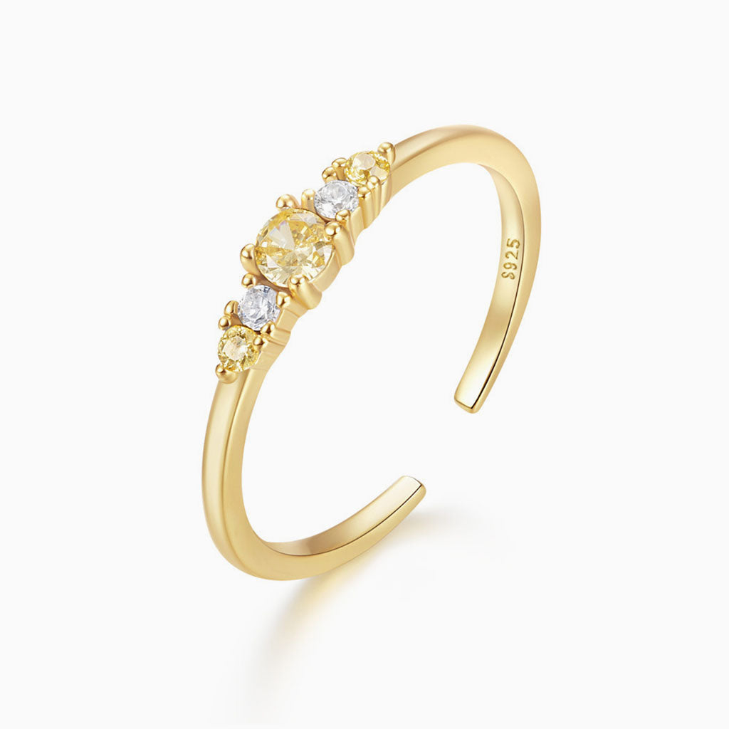 Gorgeous Five Stone Open Ring - Gold