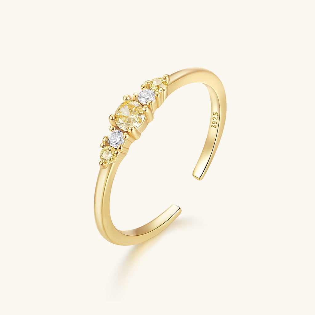 Gorgeous Five Stone Open Ring - Gold