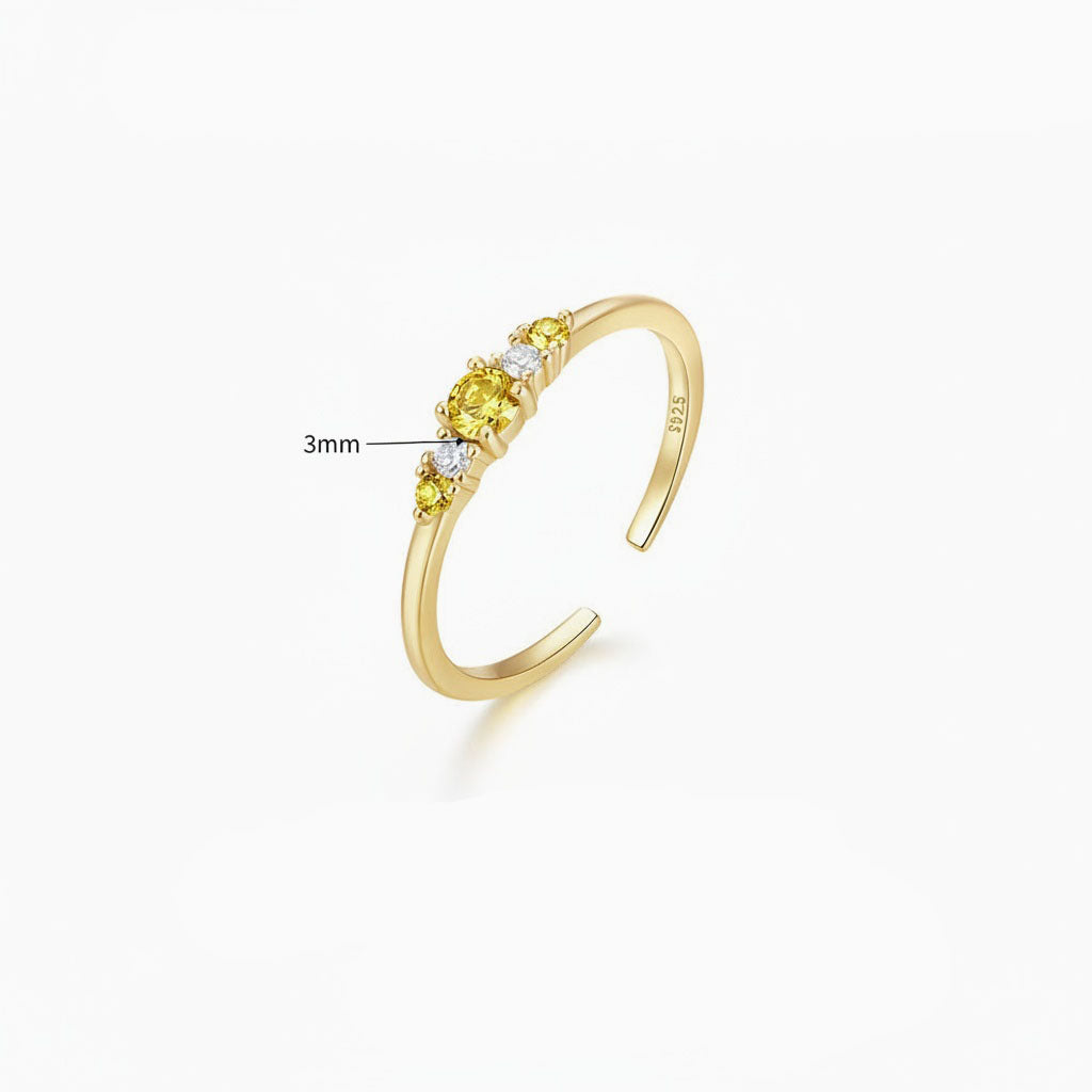 Gorgeous Five Stone Open Ring - Gold