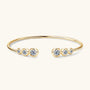 Graduated Moissanite Cuff Bracelet - Gold