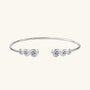 Graduated Moissanite Cuff Bracelet - Silver