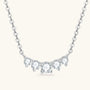 Graduated Moissanite Smile Necklace - Silver
