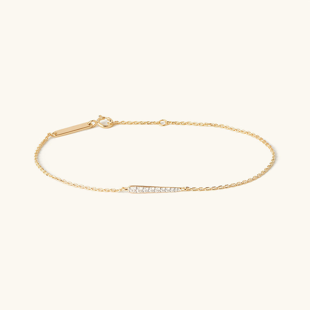 Graduated Pave Bar Bracelet - Gold
