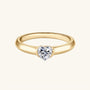 Heart Moissanite Solitaire Ring - Gold