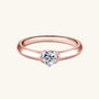 Heart Moissanite Solitaire Ring - Rose Gold