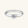 Heart Moissanite Solitaire Ring - Silver