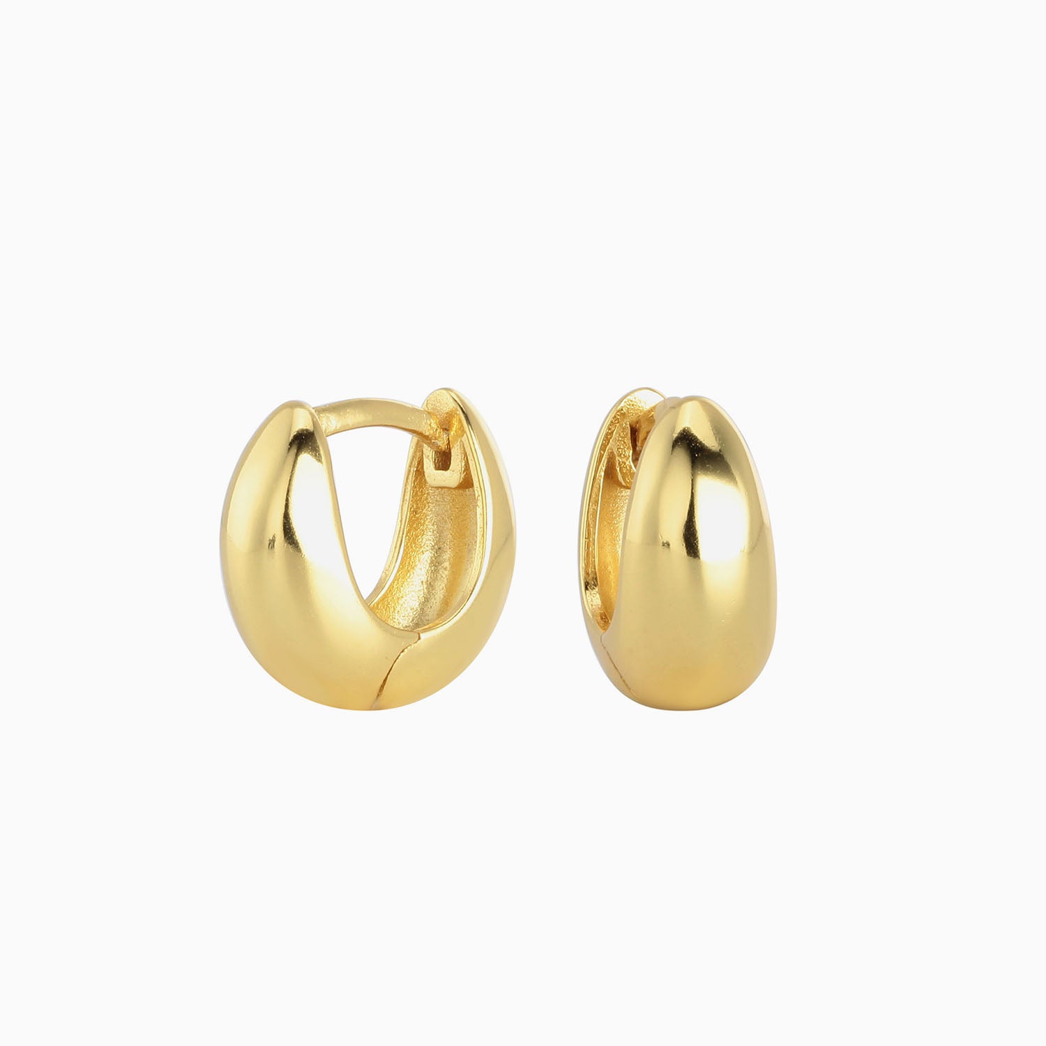 Chunky Dome Huggie Hoop Earrings - Gold
