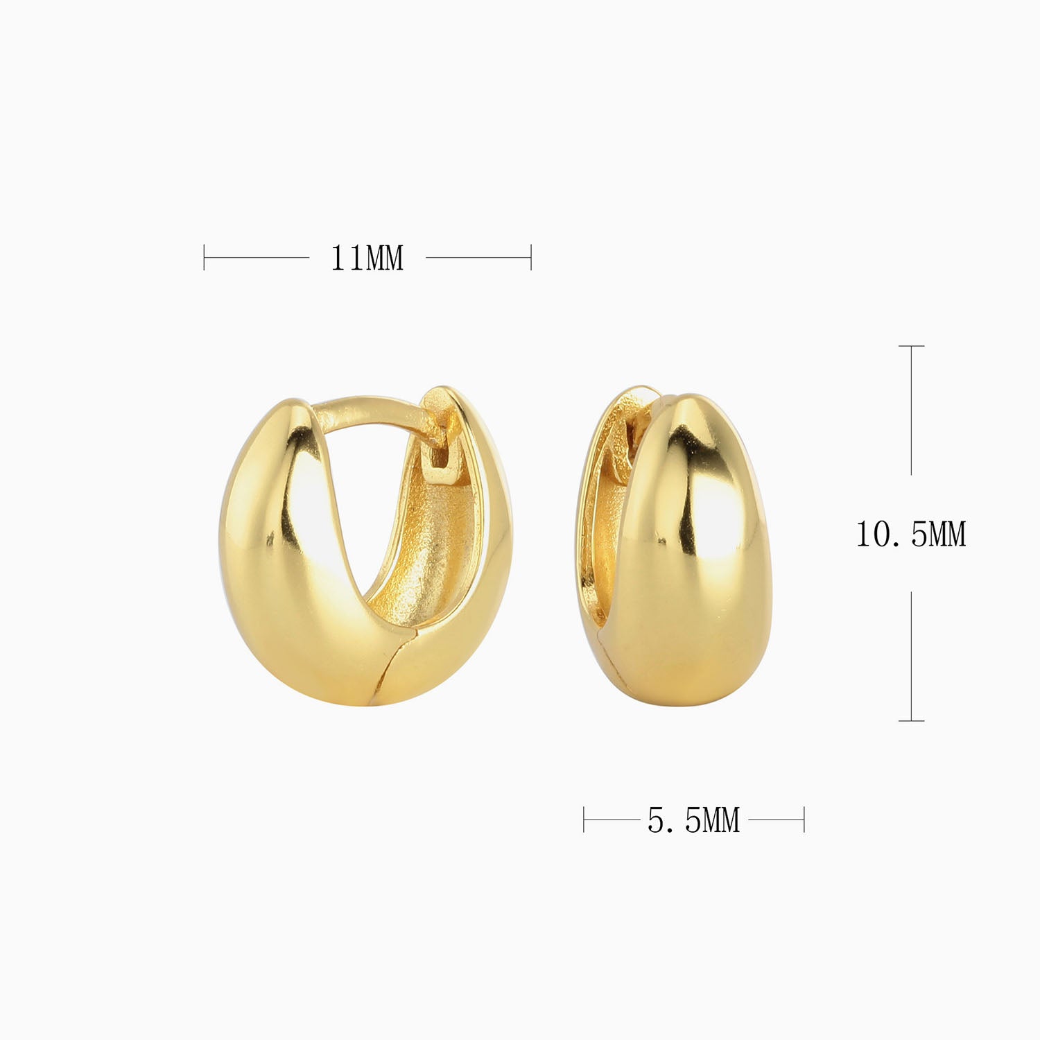 Chunky Dome Huggie Hoop Earrings - Gold
