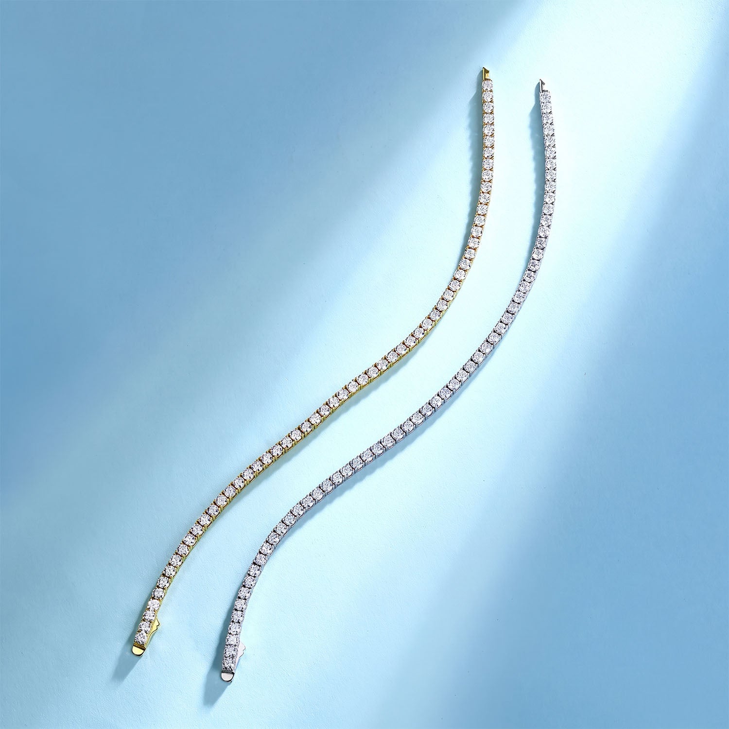 Iced Out Moissanite Tennis Bracelet - Gold