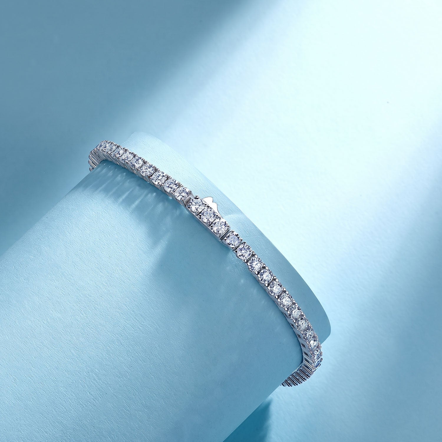 Iced Out Moissanite Tennis Bracelet - Silver