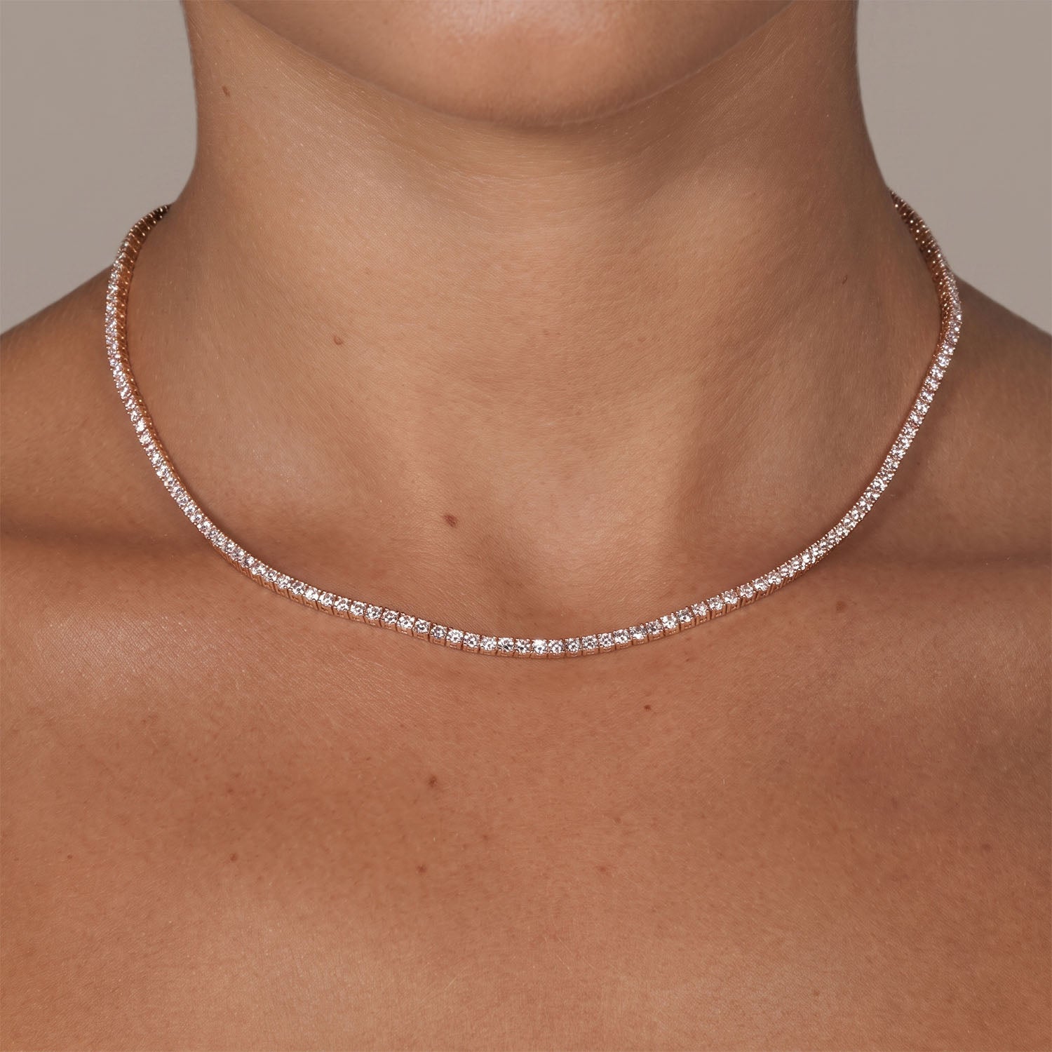 Iced Out Moissanite Tennis Necklace - Gold