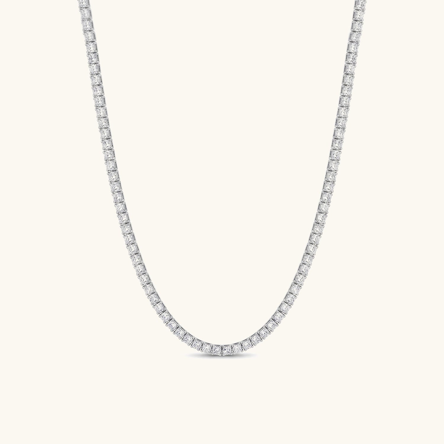 Iced Out Moissanite Tennis Necklace - Silver