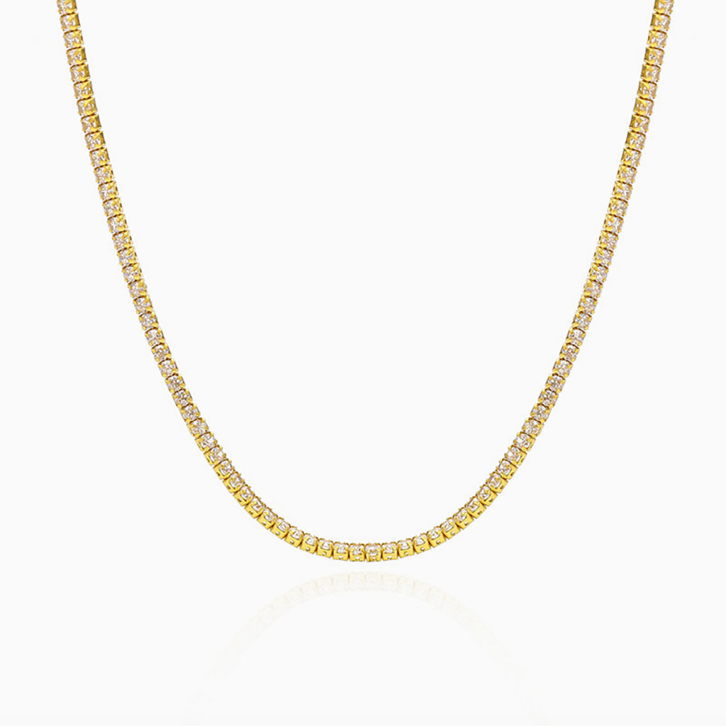 Iced Out Tennis Necklace - Gold