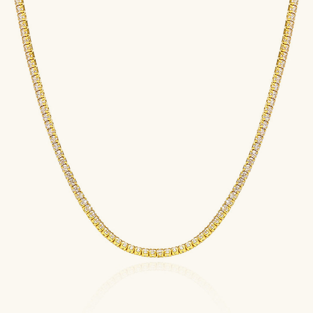 Iced Out Tennis Necklace - Gold