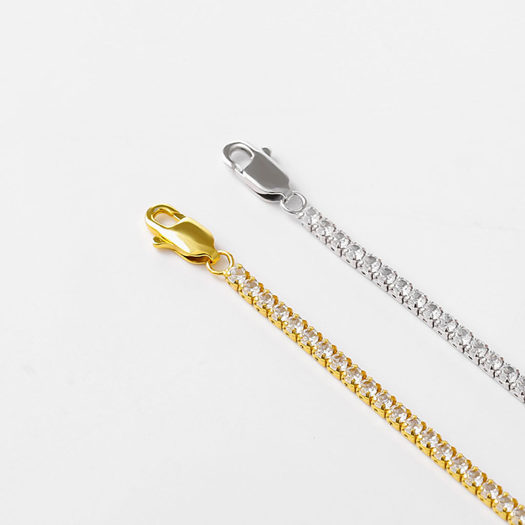 Iced Out Tennis Necklace - Silver