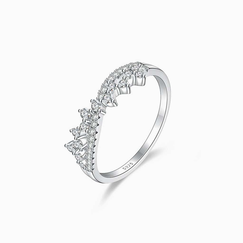 Infinity Diamond Half Eternity Ring - Silver