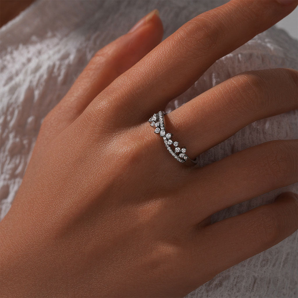 Infinity Diamond Half Eternity Ring - Silver