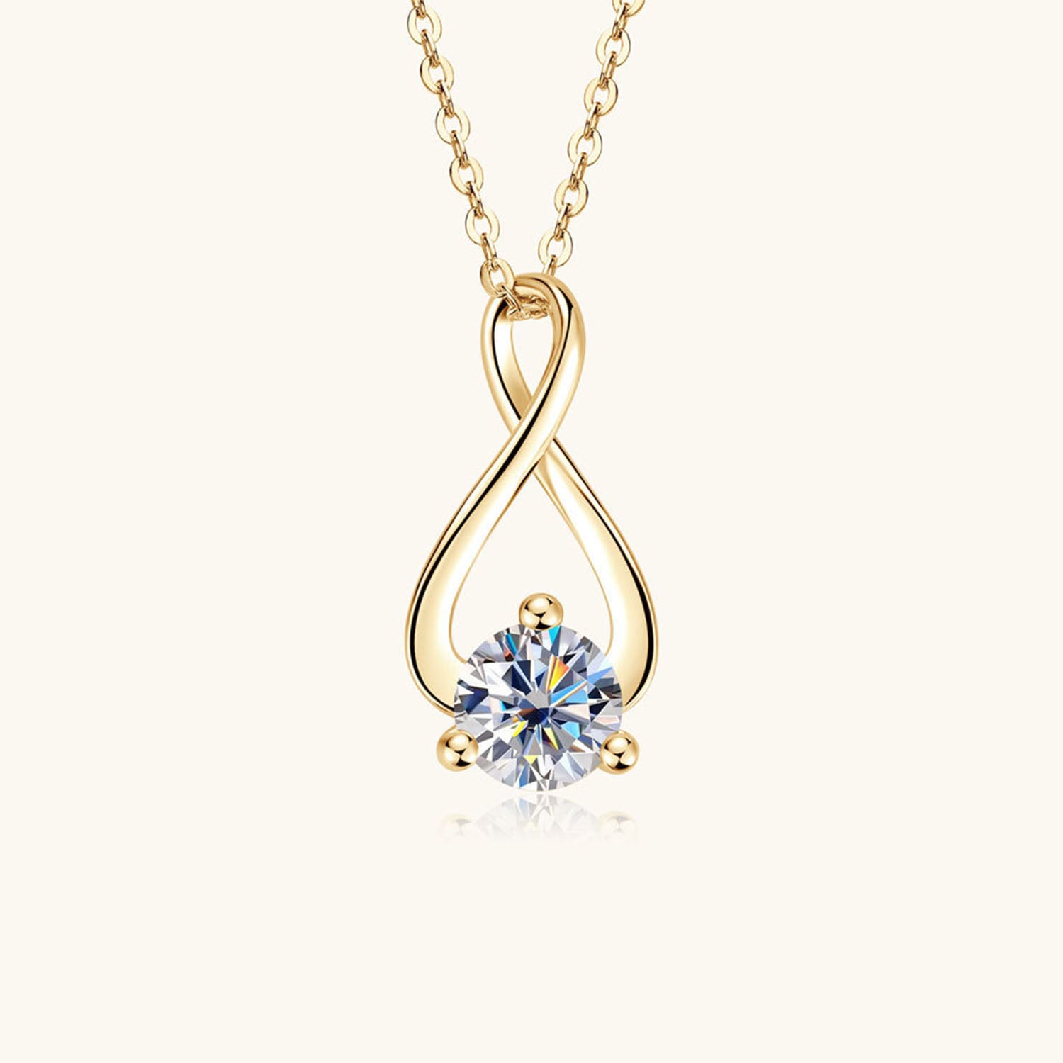 Infinity Moissanite Pendant Necklace - Gold