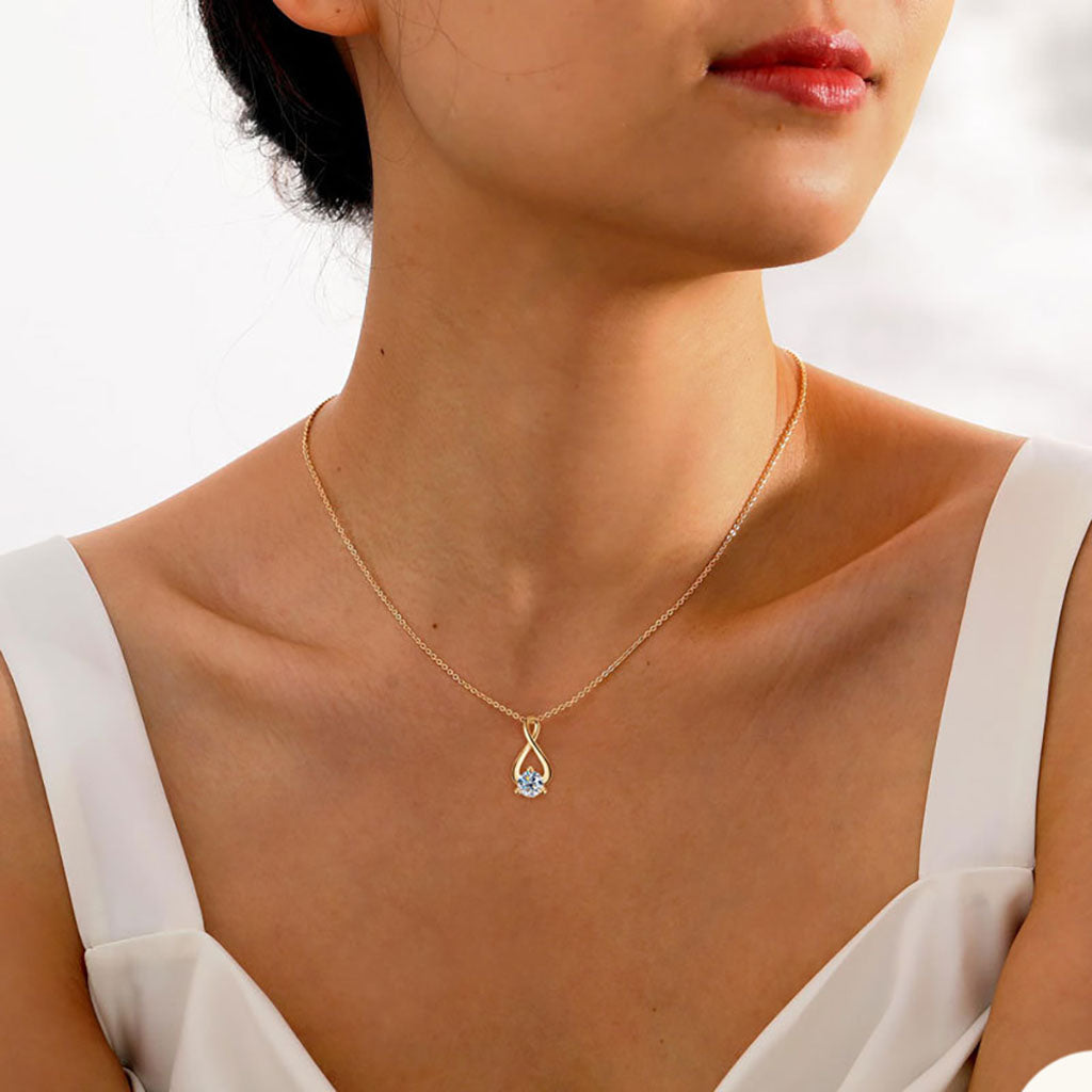 Infinity Moissanite Pendant Necklace - Gold