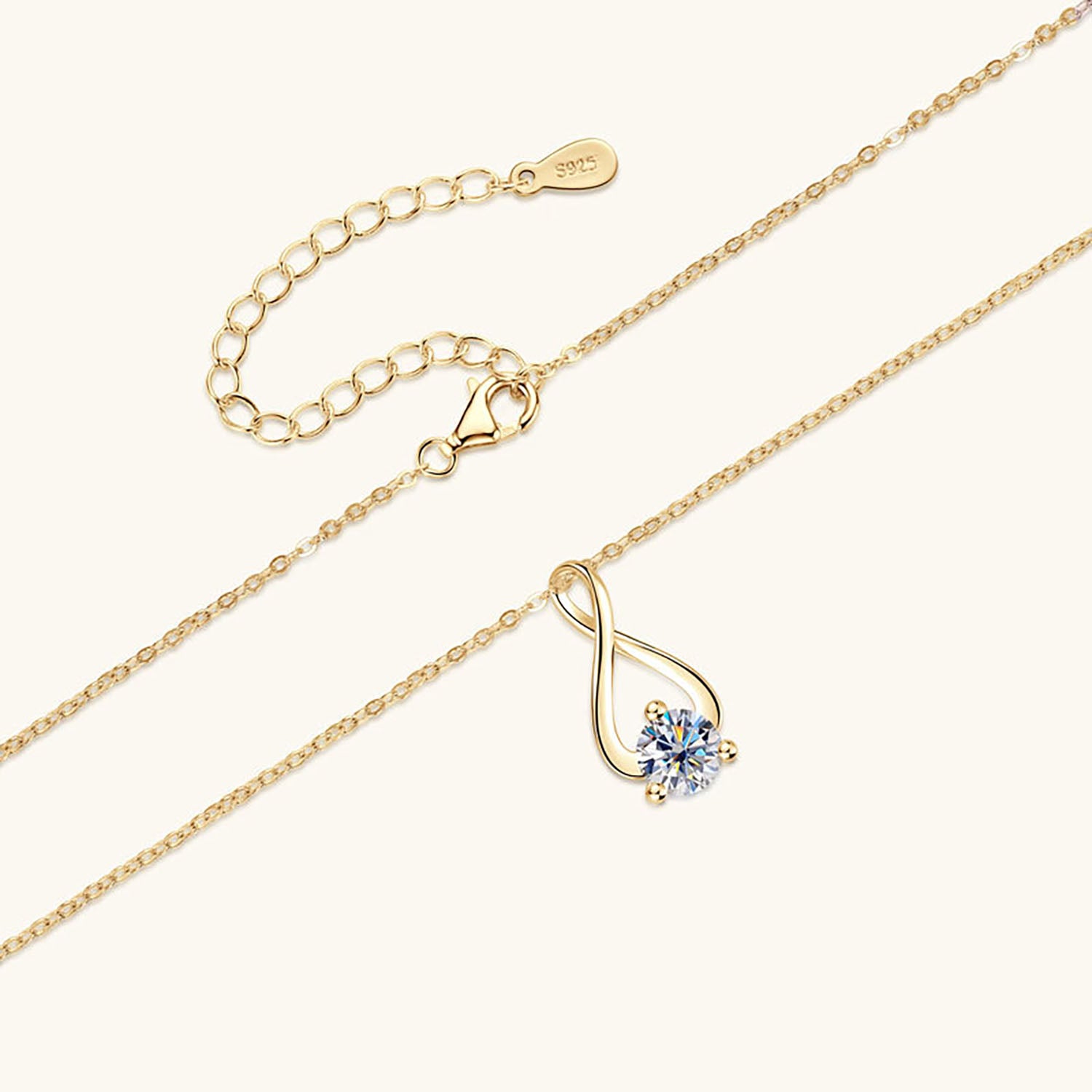 Infinity Moissanite Pendant Necklace - Gold