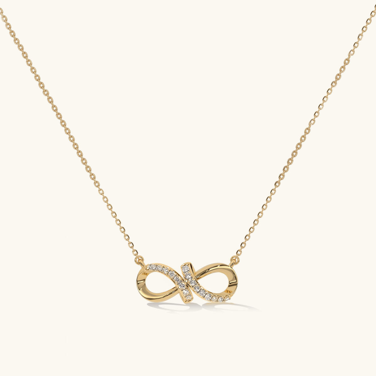 Infinity Simulated Diamond Necklace - Gold