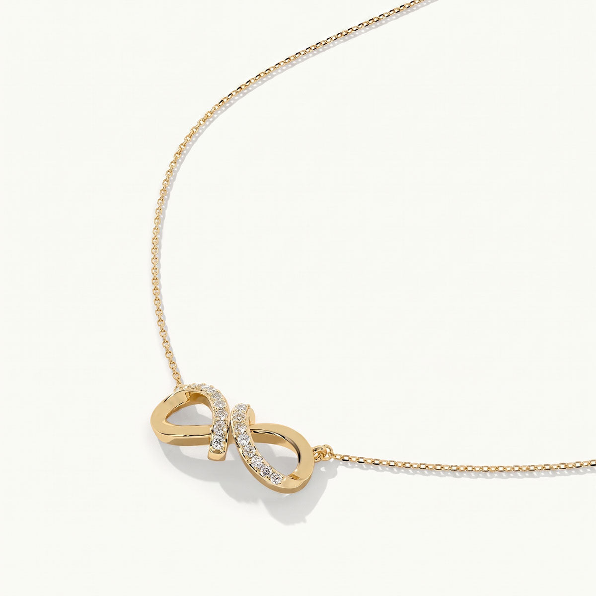Infinity Simulated Diamond Necklace - Gold
