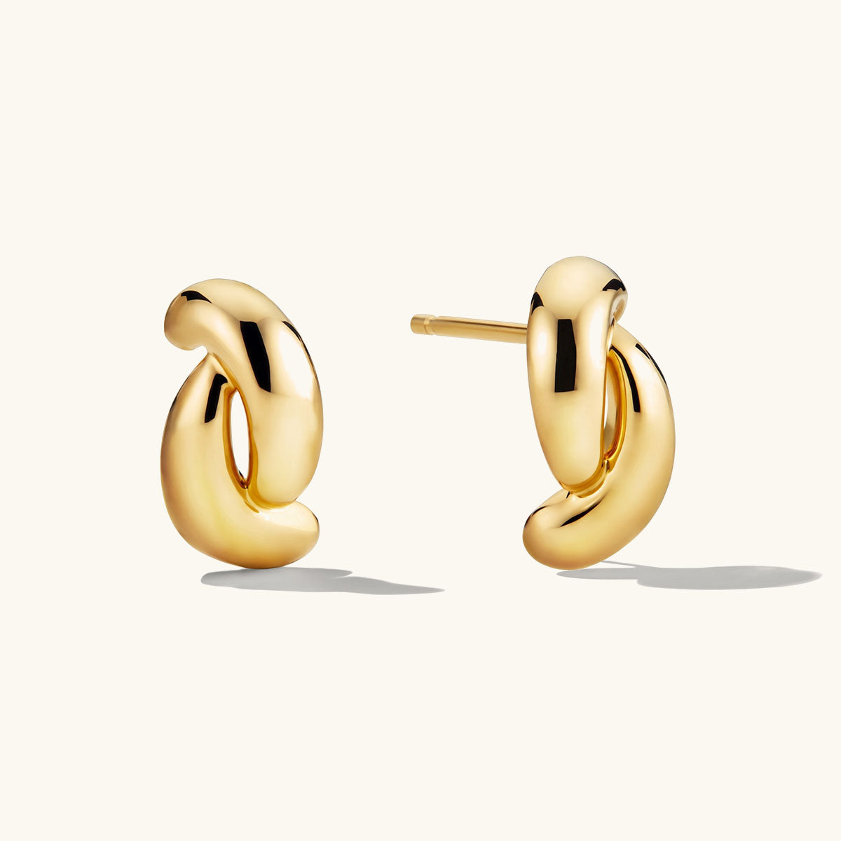 Interlocking Double C Hoop Illusion Earrings - Gold