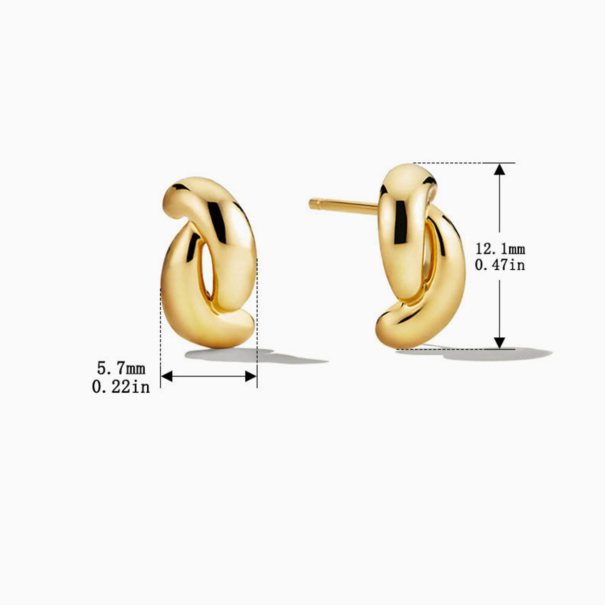 Interlocking Double C Hoop Illusion Earrings - Gold