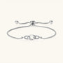 Interlocking Link Moissanite Bolo Bracelet - Silver