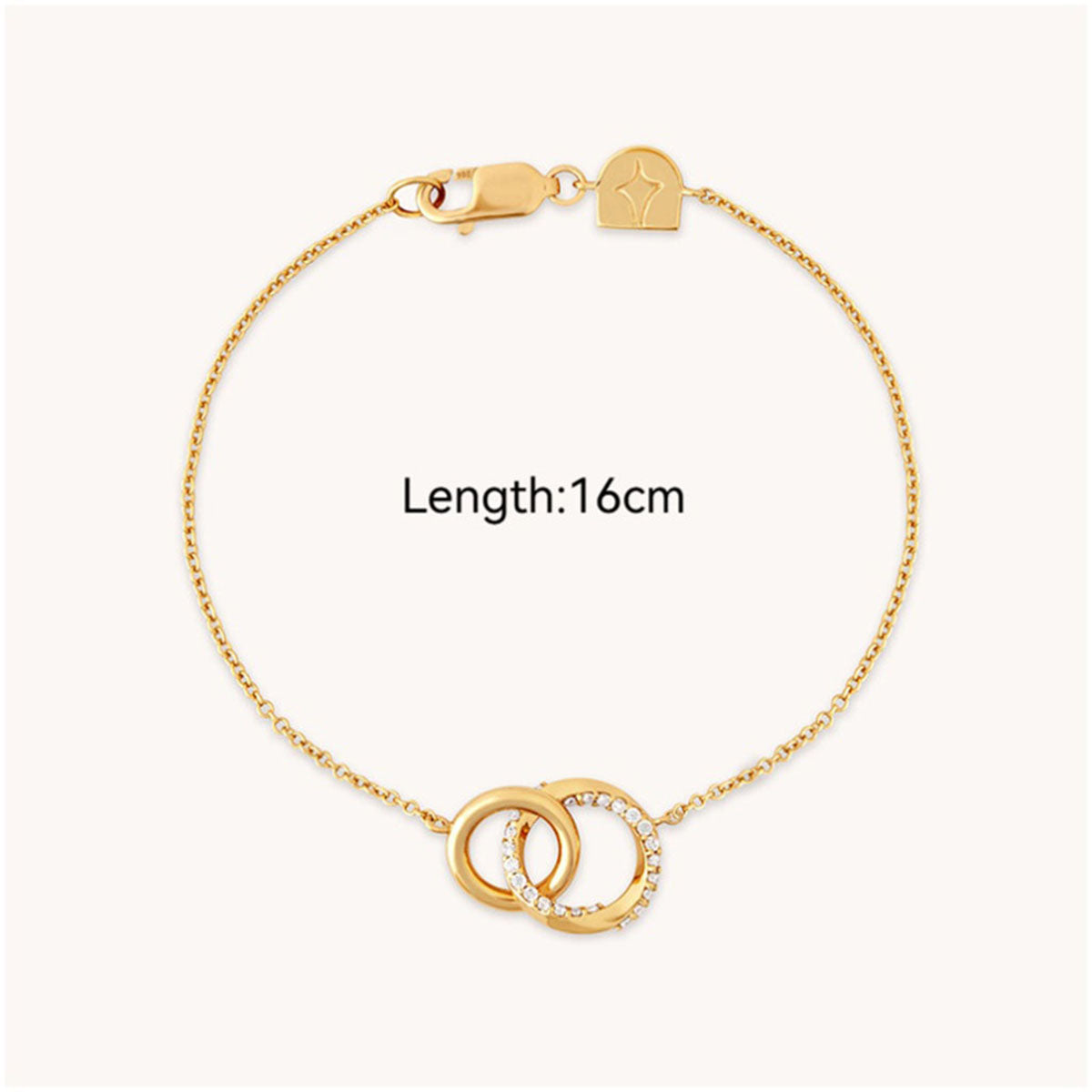 Interlocking Pavé Circle Chain Bracelet - Gold
