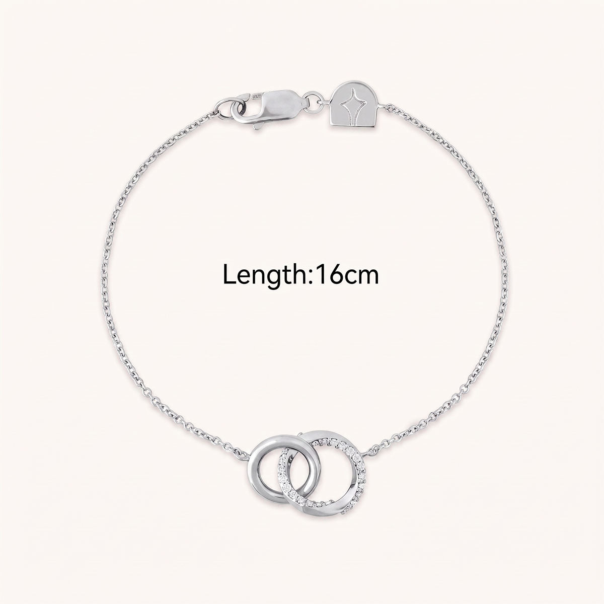 Interlocking Pavé Circle Chain Bracelet - Silver