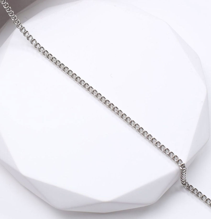 Classic Curb Chain Necklace - Silver