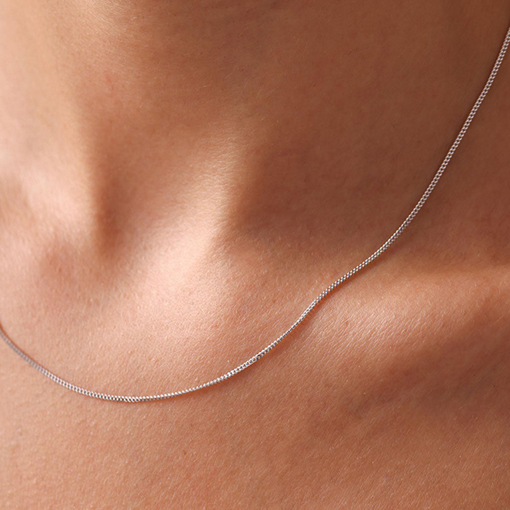 Classic Curb Chain Necklace - Silver