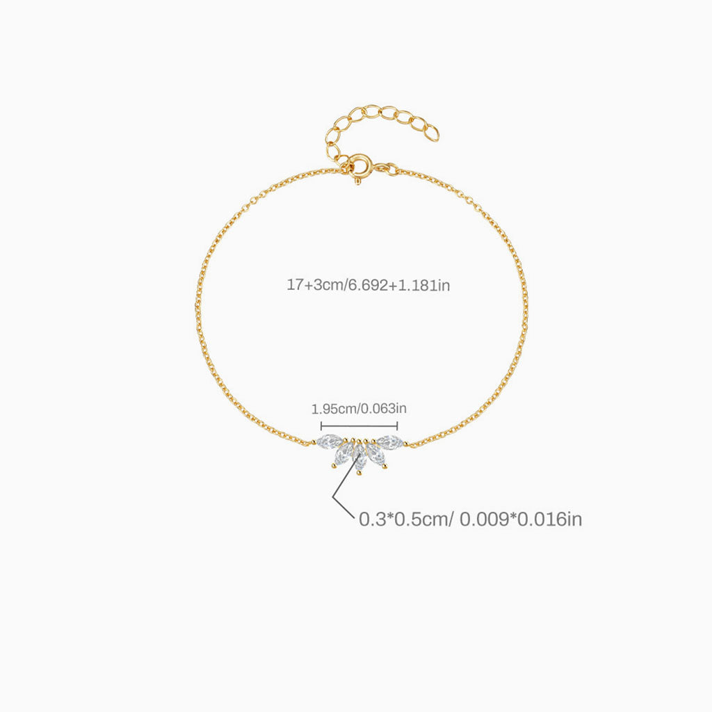 Luminous Diamond Crown Bracelet - Gold