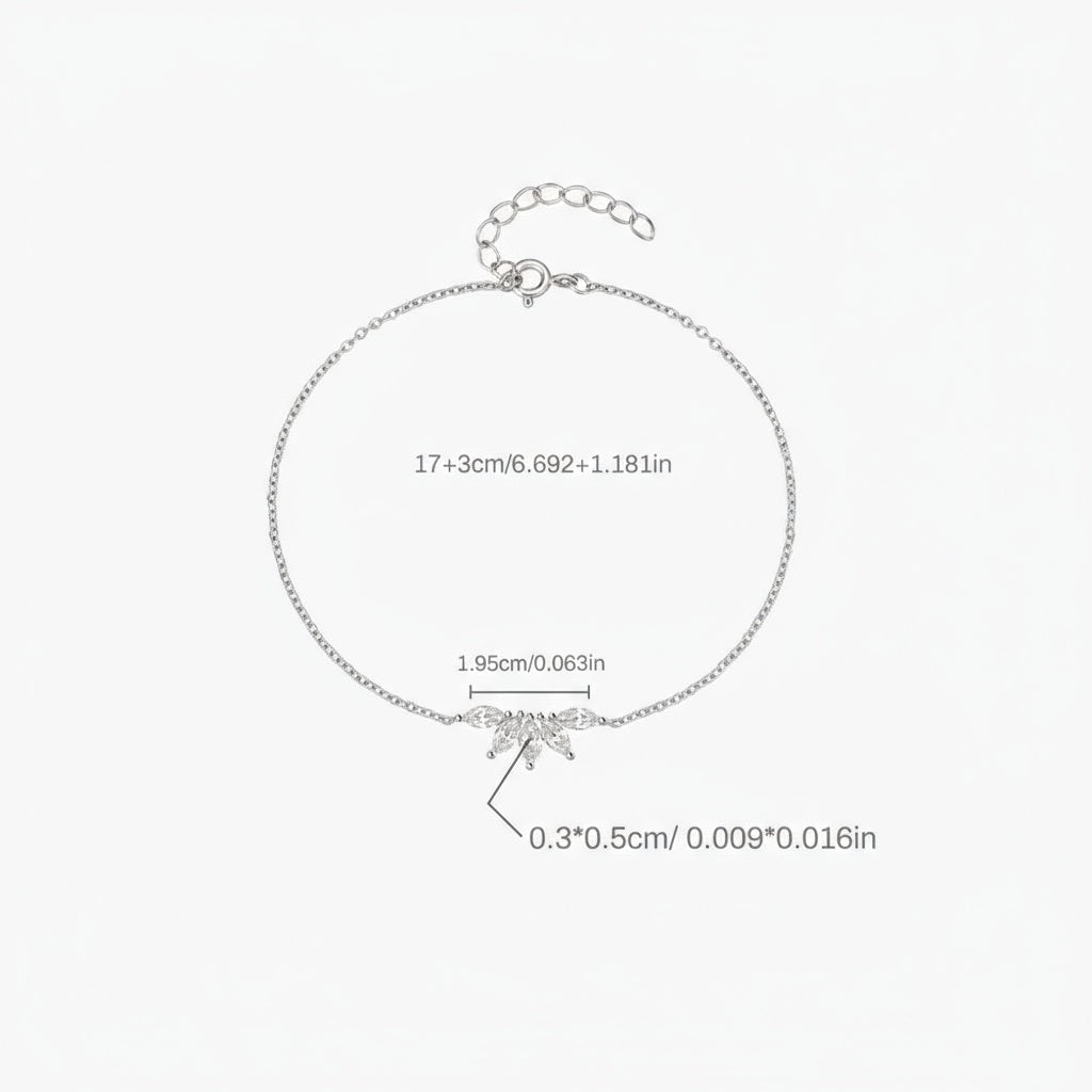 Luminous Diamond Crown Bracelet - Silver