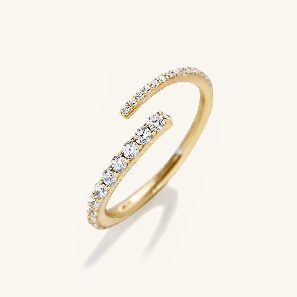 Luminous Diamond Open Wrap Ring - Gold