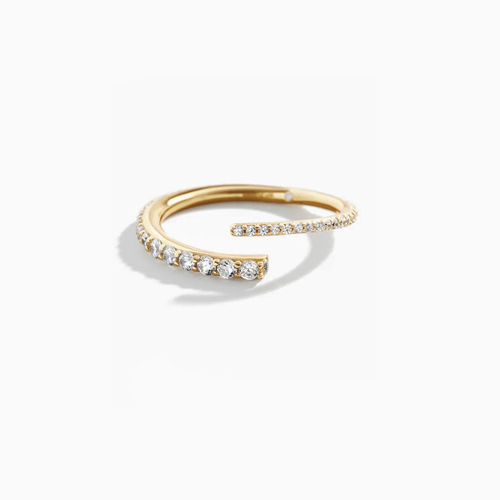 Luminous Diamond Open Wrap Ring - Gold